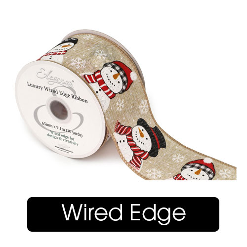 Wired Edged Christmas Ribbons, Christmas Ribbon